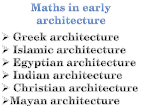 mathematics in architecture