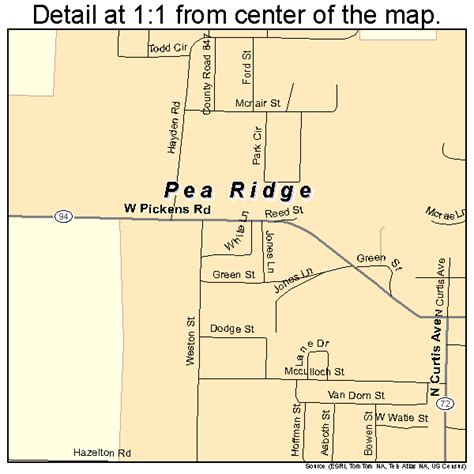 Pea Ridge Arkansas Street Map 0554200