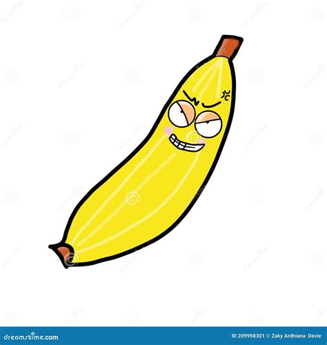 Ilustration Cartoon of Banana that Have a Evil Face Stock Illustration ...