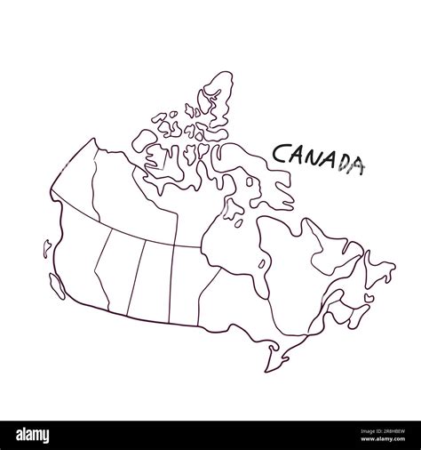 Hand Drawn Doodle Map Of Canada Stock Vector Image & Art - Alamy