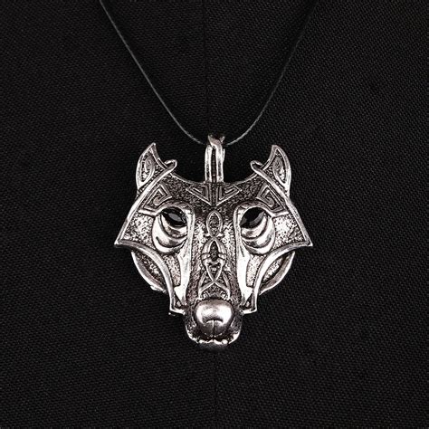 1PC Retro Norse Vikings Pendant Necklace Norse Wolf Head Necklace Original Animal Jewelry Wolf ...