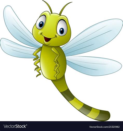 Cartoon dragonfly Royalty Free Vector Image - VectorStock | Dragonfly ...