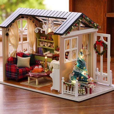 Aliexpress.com : Buy DIY Miniature Doll House Model Building Kits Wooden Dollhouse Furniture ...