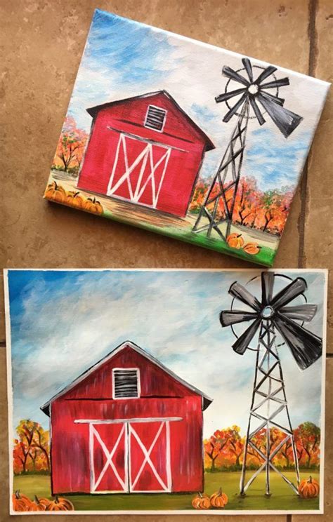 How To Paint A Fall Barn - Tutorial with DecoArt Americana Premium ...