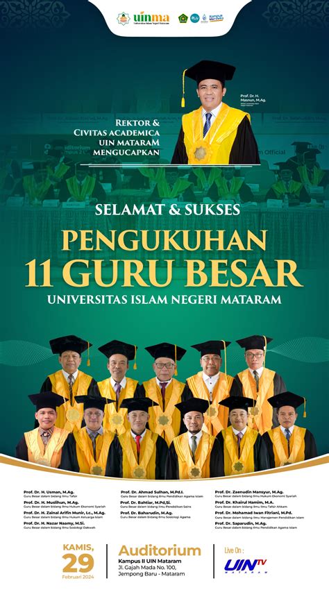 11 Guru Besar UIN Mataram: Peningkatan Mutu Akademik Menuju Unggul - UIN Mataram