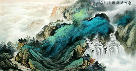 chinese waterfalls | Chinese Waterfall Painting 1107006, 65cm x 134cm ...