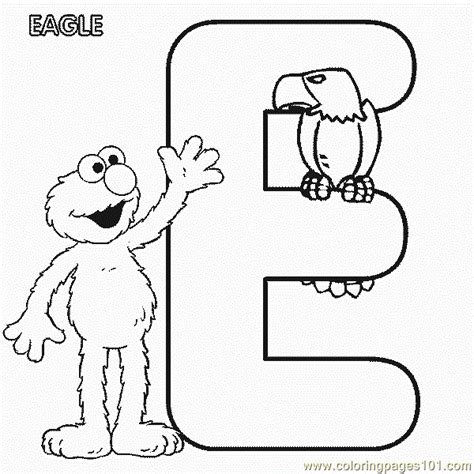 Coloring Pages Abc Letter E Eagle Sesame Street Elmo Coloring Pages 7 ...