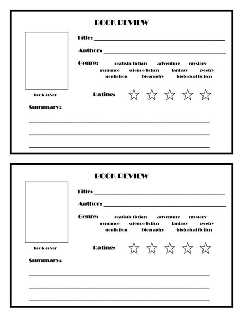 Book Review Template | Book review template, Reading journal, Book review