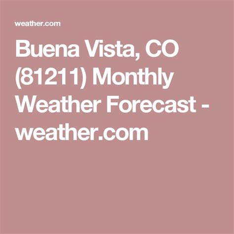 Buena vista, CO Monthly Weather Forecast - weather.com | Weather ...