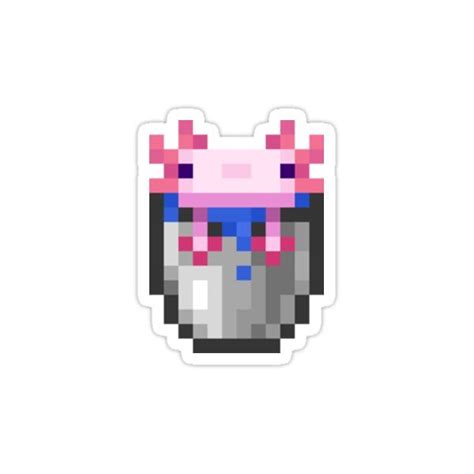 Minecraft Bucket of Axolotl Sticker by full-moon in 2021 | Minecraft ...