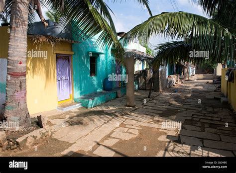 Rural Indian village street. Andhra Pradesh, India Stock Photo ...