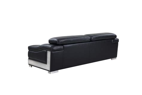 Modern Black Leather Sofa Set - Sunshine Style Living