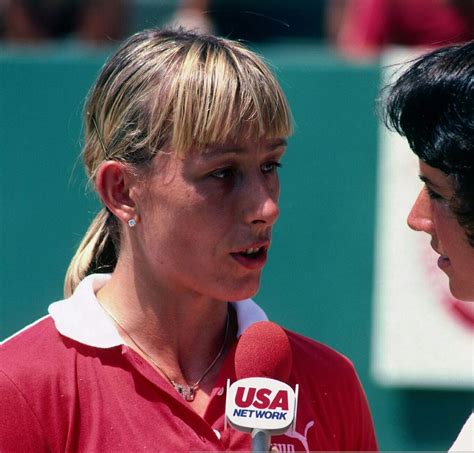 Martina Navratilova addresses the media during the Virginia Slims ...