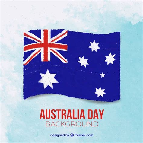 Free Vector | Watercolor australia day background with big flag