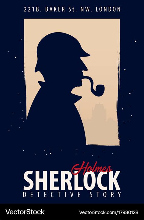 Sherlock holmes poster detective Royalty Free Vector Image