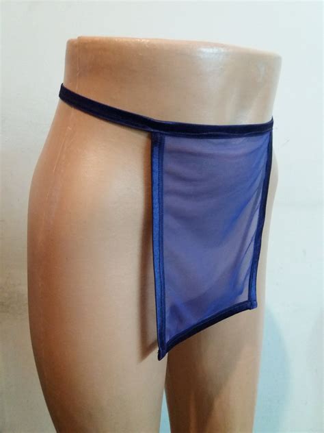 Purple transparent mesh loincloth / Men panties/ Beach | Etsy