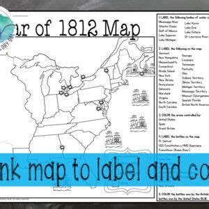 War of 1812 Map Activity (Print and Digital) - By History Gal