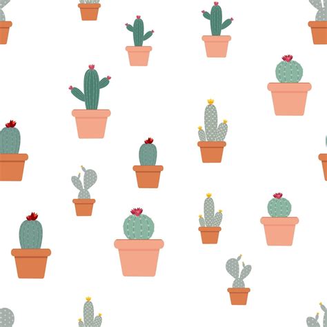 Cactus Seamless Pattern Background Vector Illustration. EPS10 2730654 ...