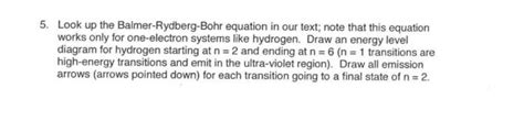 Solved Look up the Balmer-Rydberg-Bohr equation in our text; | Chegg.com