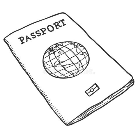 Vector Single Sketch Passport Stock Vector - Illustration of draft ...