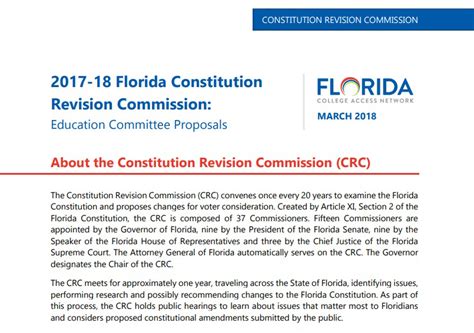 2017-18 Florida Constitution Revision Commission: Education Committee ...