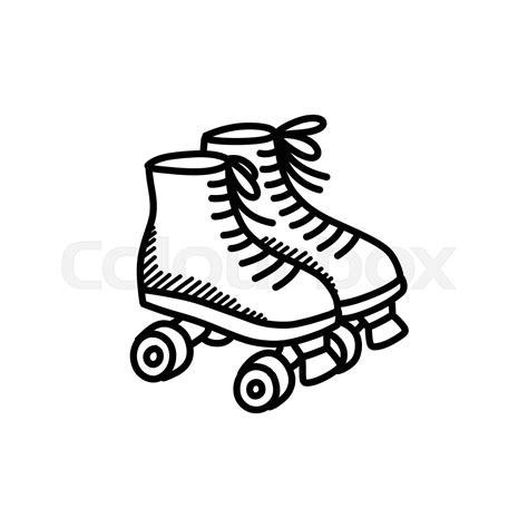 roller skates doodle icon, hand drawn vector illustration | Stock ...