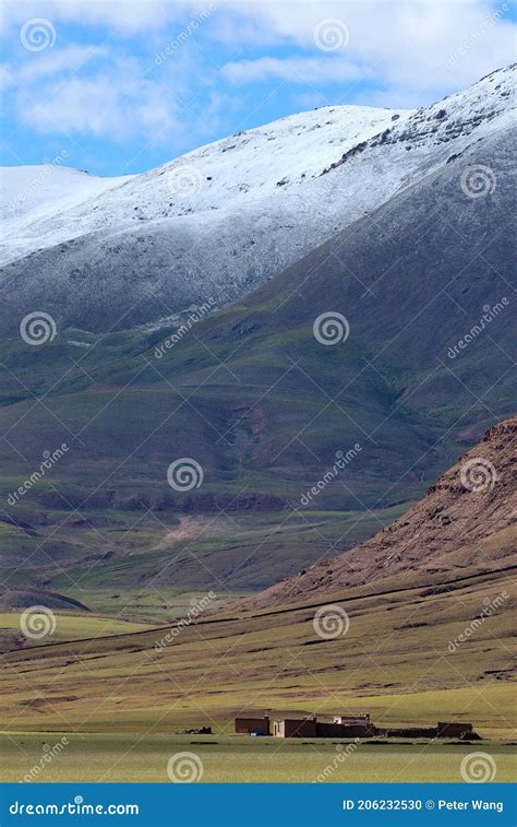 Snow mountains Tibetan stock photo. Image of geology - 206232530