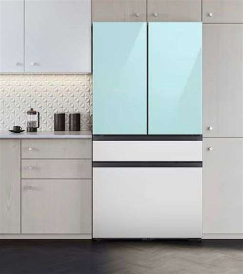 NEW Samsung Bespoke 29 cu. ft. Customizable 4-Door French Door Smart Refrigerator with Beverage ...