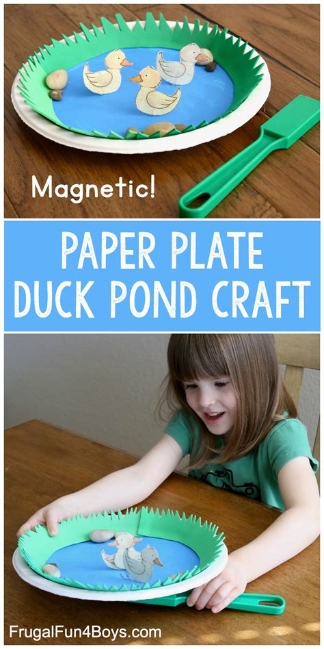 Spring Craft for Kids: Paper Plate Magnetic Duck Pond - Frugal Fun For ...