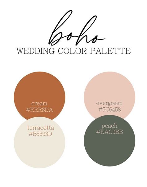 the wedding color palette is shown in three different colors