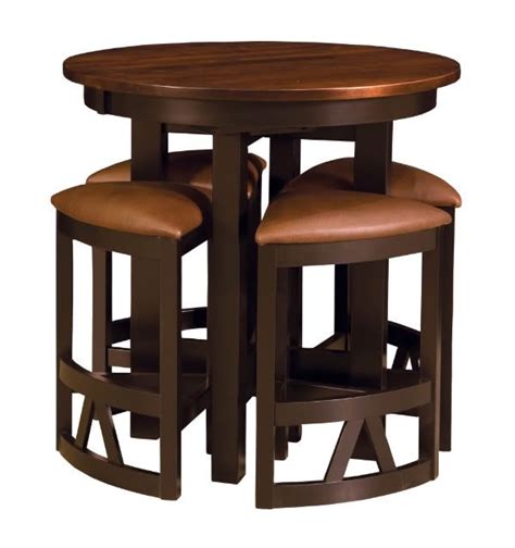 Amish Pub Table Chairs Set Bar Height High Dining Stools Modern Solid ...