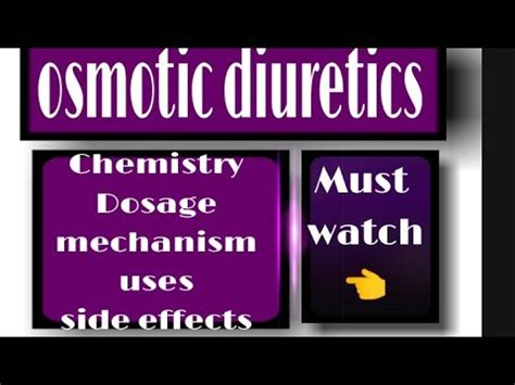 Diuretics//osmotic diuretics/principle/mechanism/ use/ side effects - YouTube