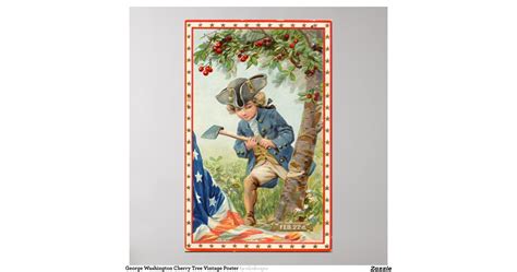 george_washington_cherry_tree_vintage_poster ...