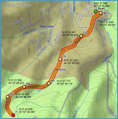 Oahu Hiking Map - TravelsFinders.Com