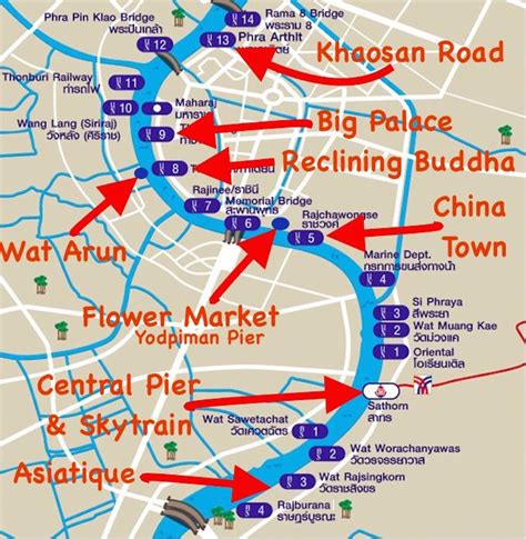 Bangkok boat map - Bangkok express boat map (Thailand)