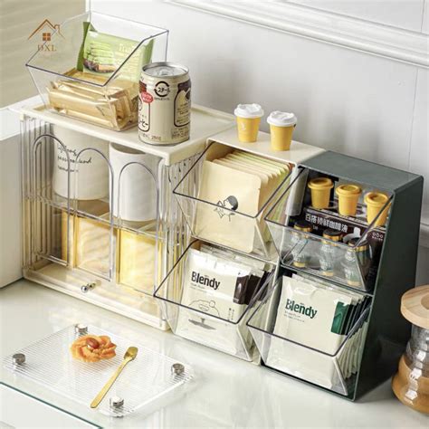 DXL Coffee Capsule Storage Box Acrylic Tea Bag Organizer Rack Office ...