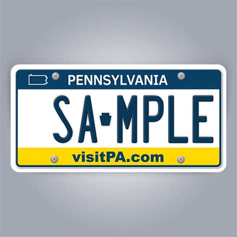 Pennsylvania License Plate Replica, reflective, non-reflective