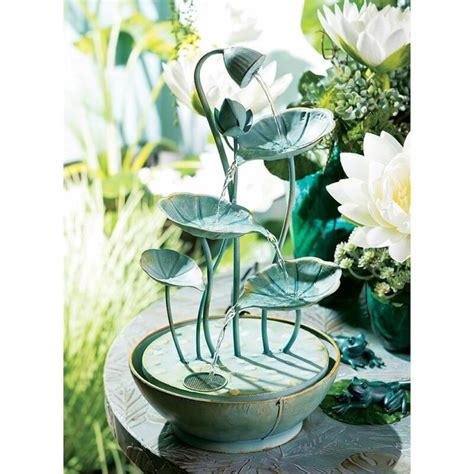 CRLE Metal Lily Pad Fountain | Wayfair | Decorative fountains, Garden fountains, Bird bath fountain