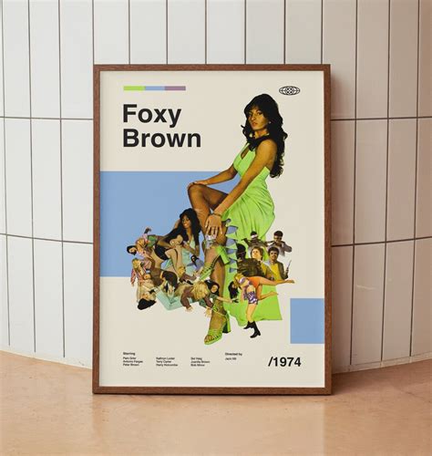 Foxy Brown Vintage Movie Poster Pam Grier Minimalist Midcentury Wall ...