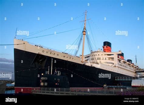 The Queen Mary museum and hotel ship at Long Beach Califorina USA Stock Photo - Alamy