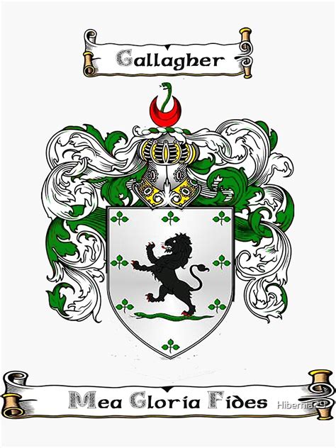 "Gallagher Family Crest and Motto" Sticker for Sale by Hibernia29 | Redbubble