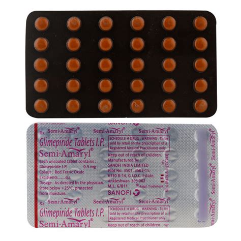 Semi Amaryl 0.5 MG Tablet - Uses, Dosage, Side Effects, Price, Composition | Practo