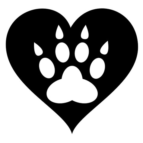 Paw heart icon | Game-icons.net