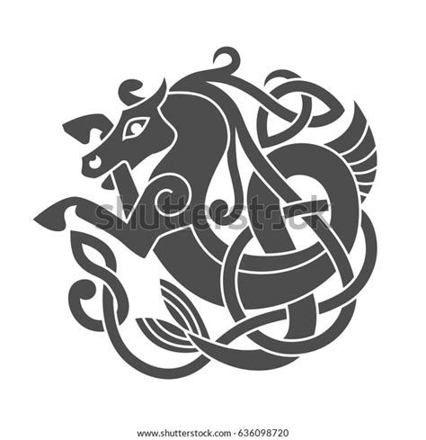 Ancient Celtic Mythological Symbol Sea Horse Stock Vector (Royalty Free ...