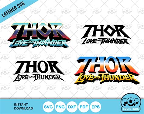 Thor Love and Thunder logo, SVG cut files for Cricut / Silhouette, Mar ...