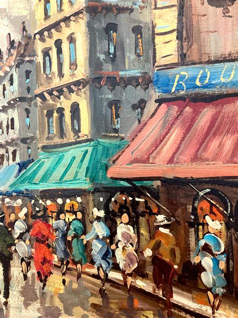 Unknown - "Parisian Street Scene" French Impressionist Oil Painting of ...