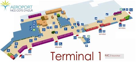 Nice airport map terminal 1 - Map of Nice airport terminal 1 (Provence ...