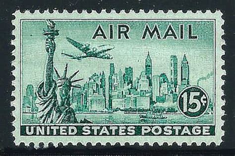 Vintage Unused US Postage Stamp .. 15c New York City Skyline Airmail ...