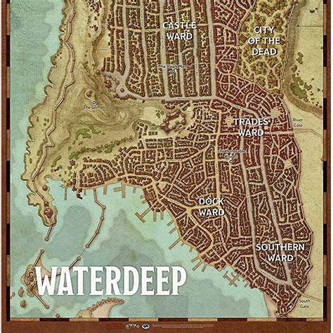 Buy Gale Force Nine Dungeons & Dragons Waterdeep Vinyl City Map, Multi ...