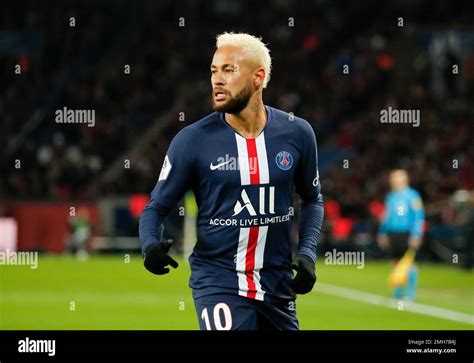 PSG's Neymar reacts after scoring the opening goal during the French ...